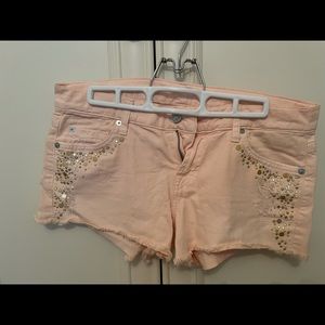 7 for All Mankind Pink Denim Shorts